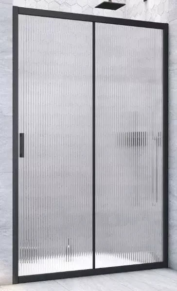 

Душевая дверь «Vegas Glass» ZP Novo h2000 145/200 Moru/чёрная матовая универсальная