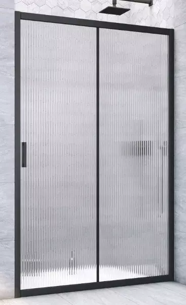 

Душевая дверь «Vegas Glass» ZP Novo h2000 150/200 Moru/чёрная матовая универсальная