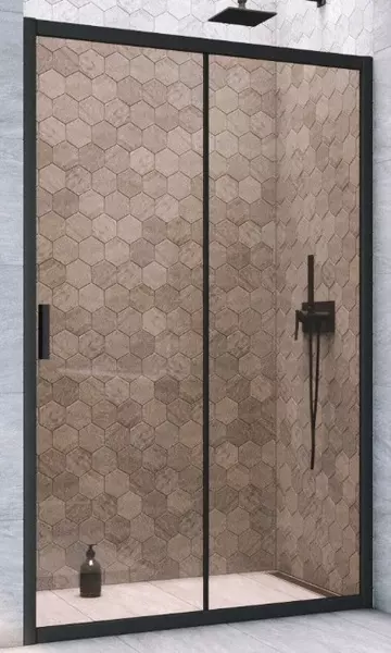 

Душевая дверь «Vegas Glass» ZP Novo h2000 175/200 бронза/чёрная матовая универсальная