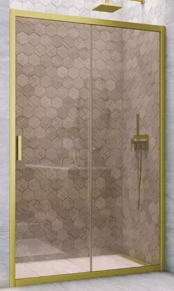 

Душевая дверь «Vegas Glass» ZP Novo h2000 175/200 бронза/золото матовое универсальная