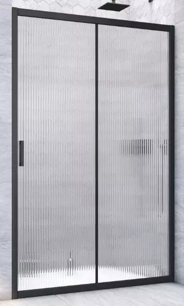 

Душевая дверь «Vegas Glass» ZP Novo h2000 180/200 Moru/чёрная матовая универсальная