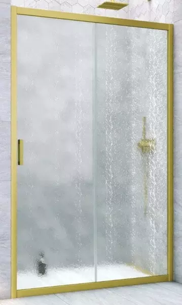 Душевая дверь «Vegas Glass» ZP Novo h2000 145/200 шиншилла/золото матовое универсальная