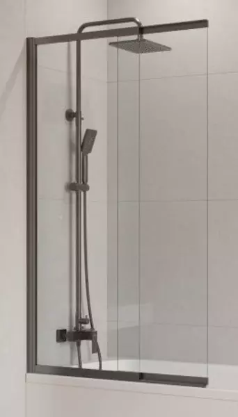 

Шторка на ванну стеклянная «Cezares» SLIDER-VF-11-90/150-C-GM прозрачная/оружейная сталь универсальная