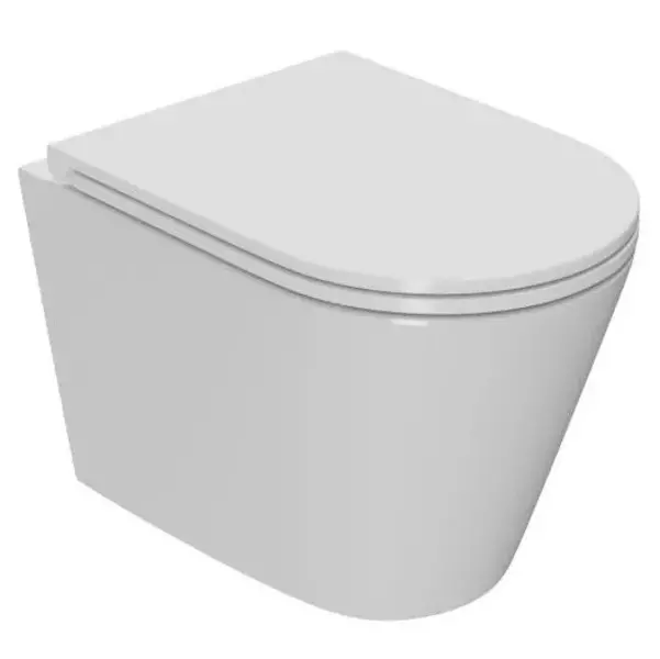 Подвесной унитаз безободковый Sintesi Essler SIN-TS-SLR-182 белый с сиденьем дюропласт с микролифтом белое 13700₽