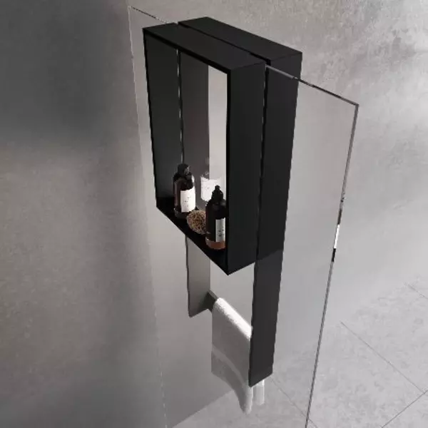 

Полотенцедержатель с полкой «Novellini» R90AKFPSPO3590-H на стену чёрный матовый