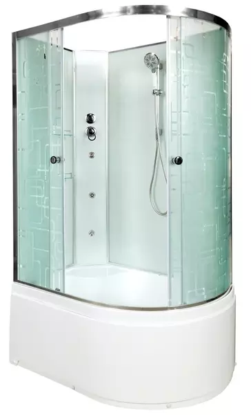 

Душевая кабина «AvaCan» EM4512LN 120/80 высокий поддон матовая с рисунком/хром без крыши с гидромассажем левая