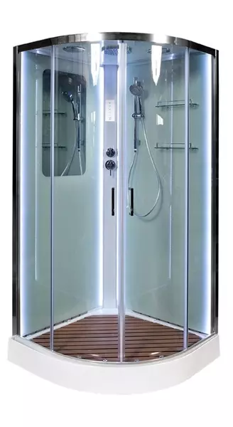 

Душевая кабина «AvaCan» A01 LED 100/100 низкий поддон прозрачная/белая с электрикой