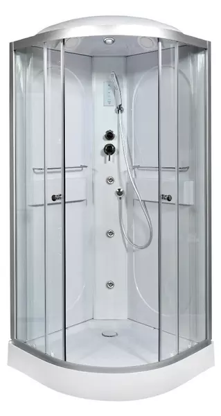 

Душевая кабина «AvaCan» L608 80/80 низкий поддон прозрачная/хром с гидромассажем с электрикой
