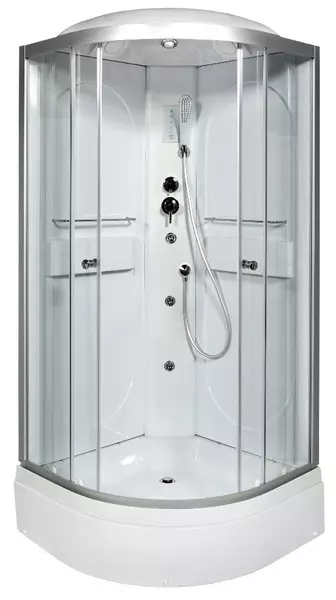 

Душевая кабина «AvaCan» L510 100/100 средний поддон прозрачная/хром с гидромассажем с электрикой