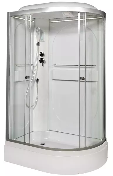 

Душевая кабина «AvaCan» L520L LED 120/80 средний поддон прозрачная/хром с электрикой левая