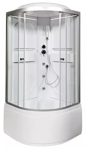 

Душевая кабина «AvaCan» L610 LED 100/100 высокий поддон прозрачная/хром с гидромассажем с электрикой