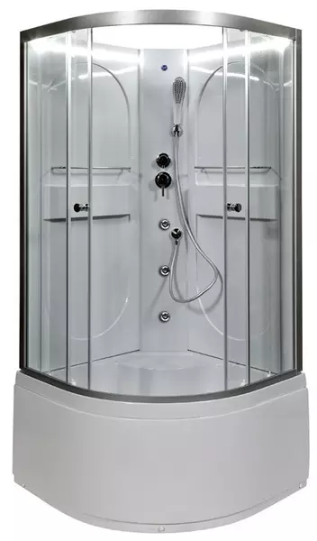 

Душевая кабина «AvaCan» L610 N LED 100/100 высокий поддон прозрачная/хром без крыши с гидромассажем с электрикой