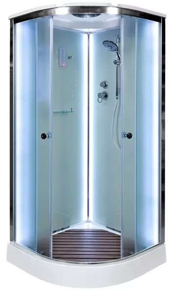 

Душевая кабина «AvaCan» D01S LED 100/100 низкий поддон матовая/хром с электрикой