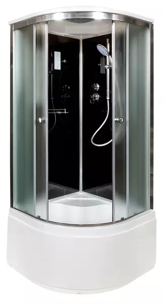 

Душевая кабина «AvaCan» B10 100/100 высокий поддон матовая/чёрная с электрикой