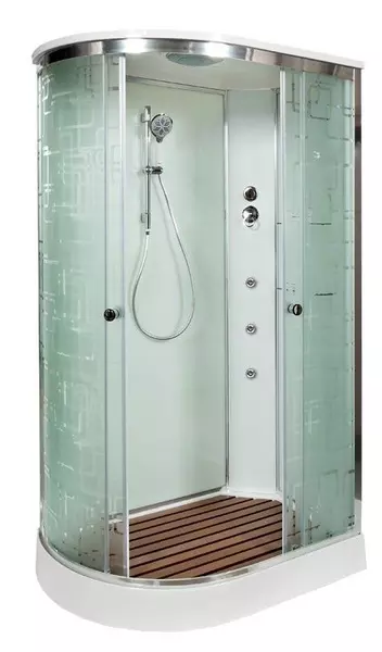 

Душевая кабина «AvaCan» EM1511R 110/80 низкий поддон матовая с рисунком/хром с гидромассажем правая