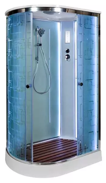 

Душевая кабина «AvaCan» EM1511R LED 110/80 низкий поддон матовая с рисунком/хром с электрикой правая