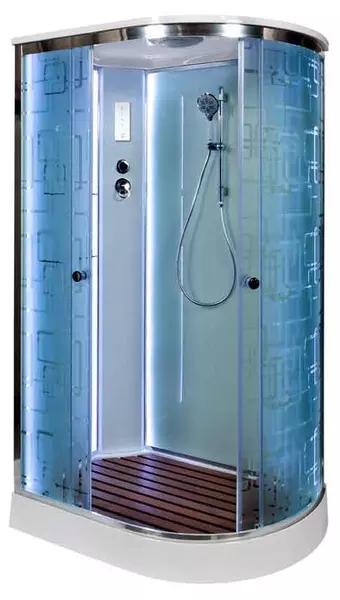 

Душевая кабина «AvaCan» EM1511L LED 110/80 низкий поддон матовая с рисунком/хром с электрикой левая