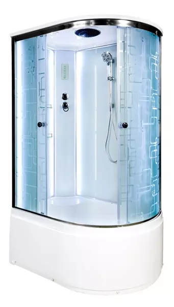 

Душевая кабина «AvaCan» EM4511L LED 110/80 высокий поддон матовая с рисунком/хром с электрикой левая