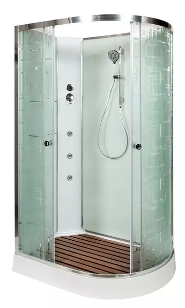 

Душевая кабина «AvaCan» EM1512LN 120/80 низкий поддон матовая с рисунком/хром без крыши с гидромассажем левая