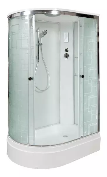 

Душевая кабина «AvaCan» EM2712R 120/80 средний поддон матовая с рисунком/хром с электрикой правая