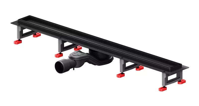 

Душевой лоток «Am.Pm» MasterFlow 800 W01SC-U11-080-04BM универсальный затвор Tile боковой выпуск чёрный матовый/под плитку