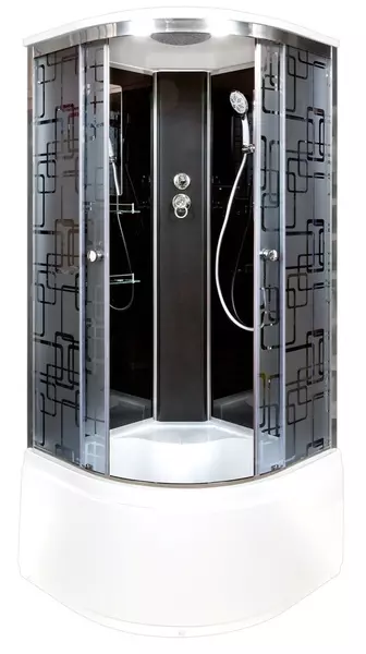 

Душевая кабина «AvaCan» BM4510BLACK 100/100 высокий поддон матовая с рисунком/чёрная