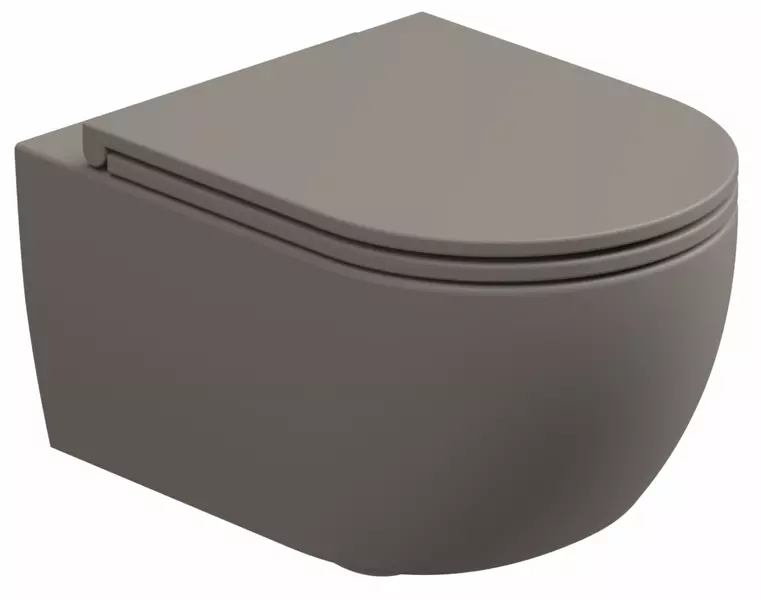 Подвесной унитаз безободковый GSG Like LKWCSO030 Smart Clean Cashmere Matt с сиденьем дюропласт с микролифтом 109000₽