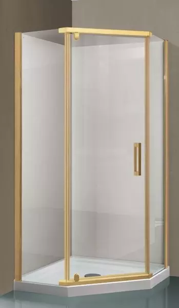 

Душевой угол-ограждение «Vincea» Stresa VSP-1S100CLG 100/100 прозрачный/брашированное золото многоугольный без поддона универсальный