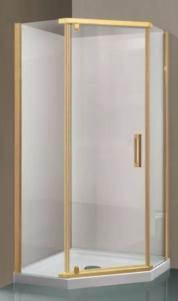 

Душевой угол-ограждение «Vincea» Stresa VSP-1S900CLG 90/90 прозрачный/брашированное золото многоугольный без поддона универсальный