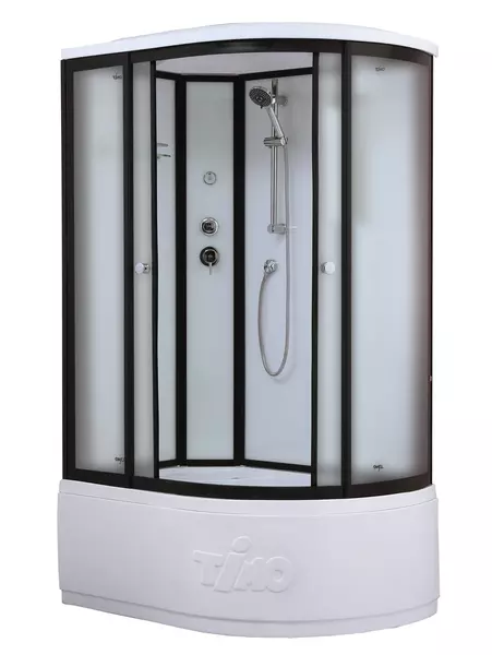

Душевая кабина «Timo» Standart Т-6620 L 120/85 высокий поддон матовая/белая с чёрным профилем левая