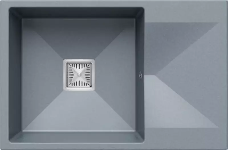 

Мойка для кухни «Tolero» Blade-760 76/50 кварц грей универсальная