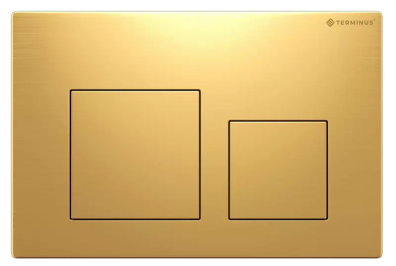 Кнопка смыва Terminus Classic 82K24х16G пластик золото брашированное 6589₽