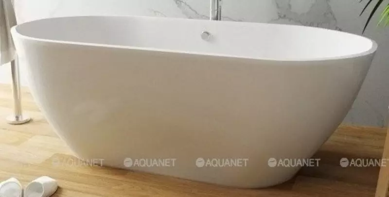 

Ванна из литьевого мрамора «Aquanet» Family Stone 168/78 без сифона белая