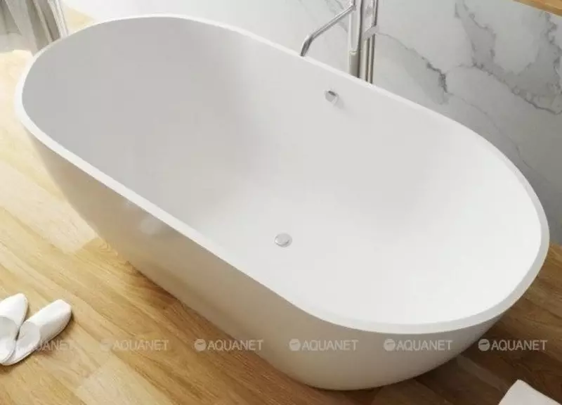 

Ванна из литьевого мрамора «Aquanet» Family Stone 180/78 без сифона белая