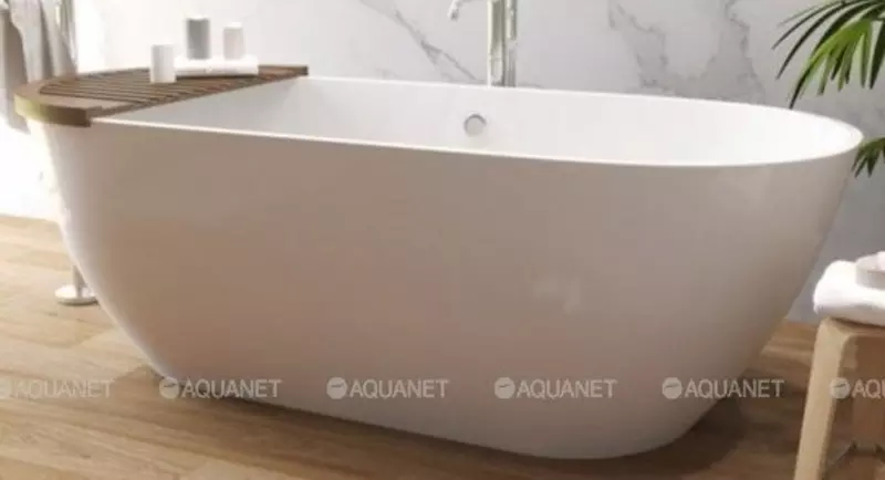 

Ванна из литьевого мрамора «Aquanet» Family Stone 160/75 без сифона белая