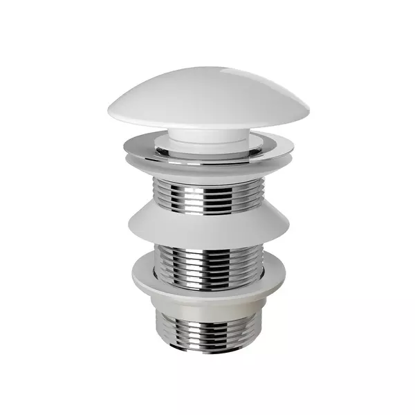 Донный клапан для раковины Aqueduto Ralo RAL0110 с механизмом Клик-Клак белый глянцевый 1900₽