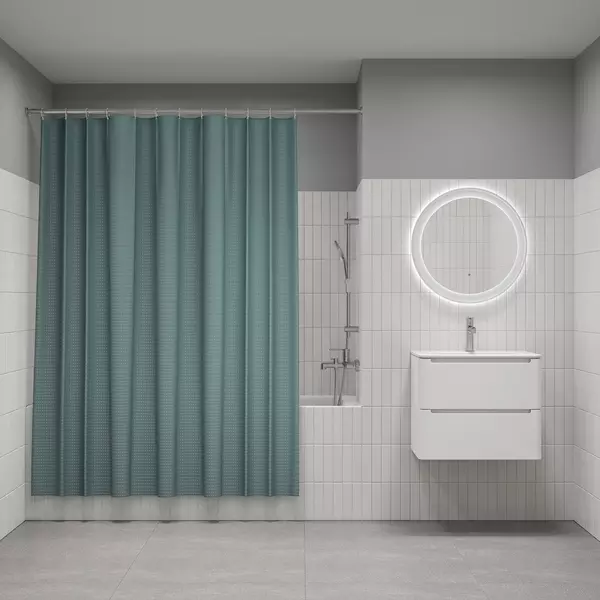 

Штора для ванной «Iddis» Decor DW05P18i11 180/200 зелёная