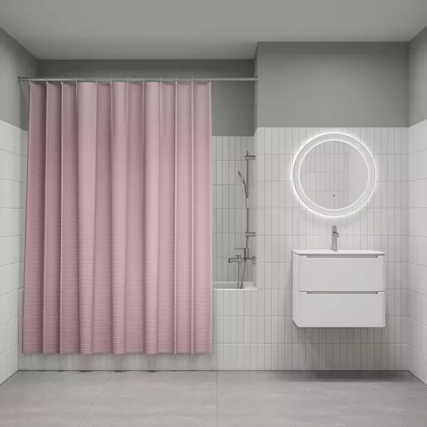 

Штора для ванной «Iddis» Decor DW04P18i11 180/200 розовая