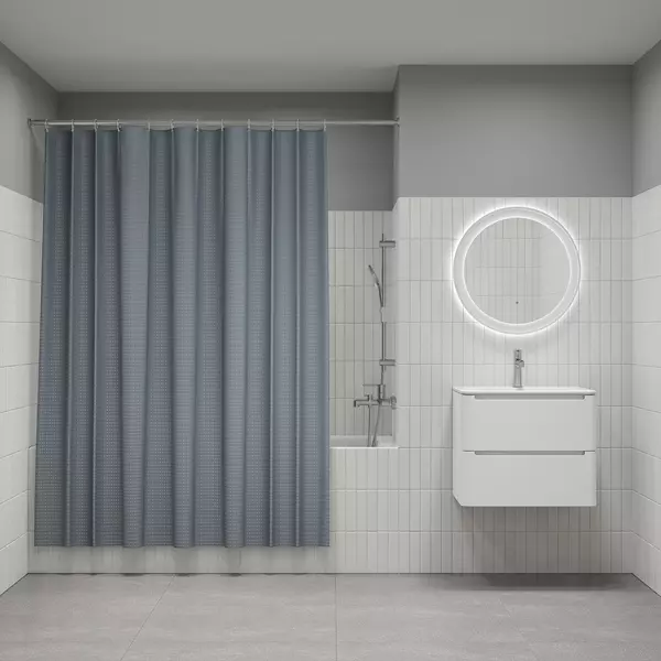 

Штора для ванной «Iddis» Decor DW03P18i11 180/200 серая