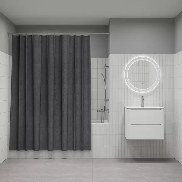 

Штора для ванной «Iddis» Decor DL03P18i11 180/200 серая