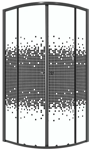 Душевой угол-ограждение Niagara Eco NG-1003-14BLACK 8080 8080 мазайкачёрный матовый без поддона 7500₽