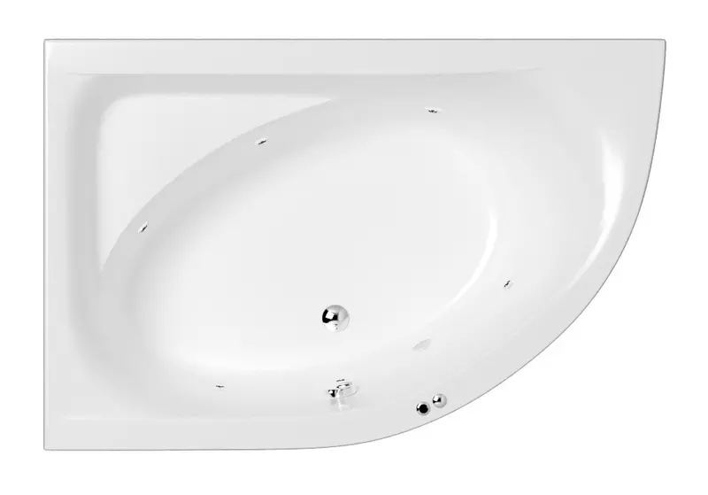 Гидромассажная ванна акриловая Whitecross Aquarella 170110 Soft с каркасом с сифоном белаяхром левая 118723₽