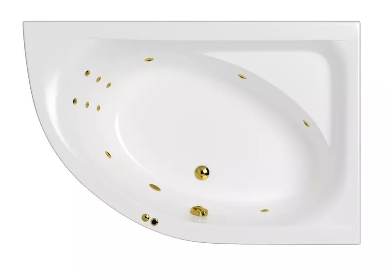 Гидромассажная ванна акриловая Whitecross Aquarella 170110 Line с каркасом с сифоном белаязолото правая 153532₽