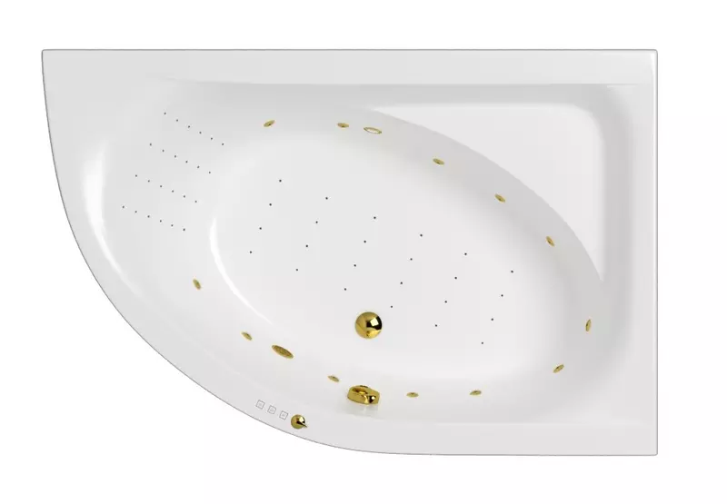 Гидромассажная ванна акриловая Whitecross Aquarella 170110 Nano с каркасом с сифоном белаязолото правая 280764₽