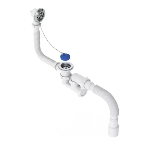 Сифон для ванны слив-перелив Niagara V255-TL перелив 50 см хром с пробкой 800₽