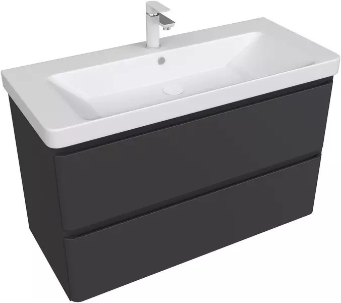 

Тумба с раковиной «Aquanet» Эмбер 105 (Luxury 105) подвесная чёрный матовый