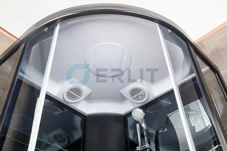 

Душевая кабина «Erlit» Eclipse 90/90 низкий поддон тонированная/чёрная, зеркальная с гидромассажем и электрикой