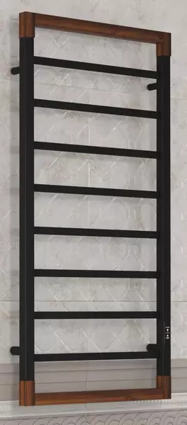 Электрический полотенцесушитель «Opadiris» Беланто OS12351BN 53/110 чёрный матовый/светлый орех правый