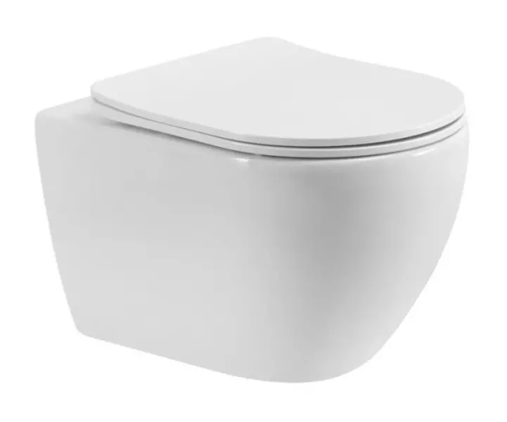 Подвесной унитаз безободковый Cezares CZR-546-TH-TORSC белый с сиденьем дюропласт с микролифтом белое 18800₽