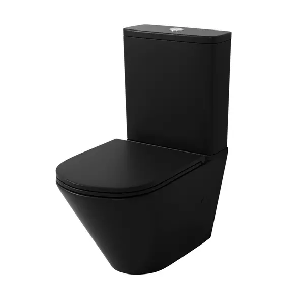 Унитаз компакт безободковый Grossman GR-4449BMSQ черный матовый с сиденьем дюропласт с микролифтом чёрное 20900₽